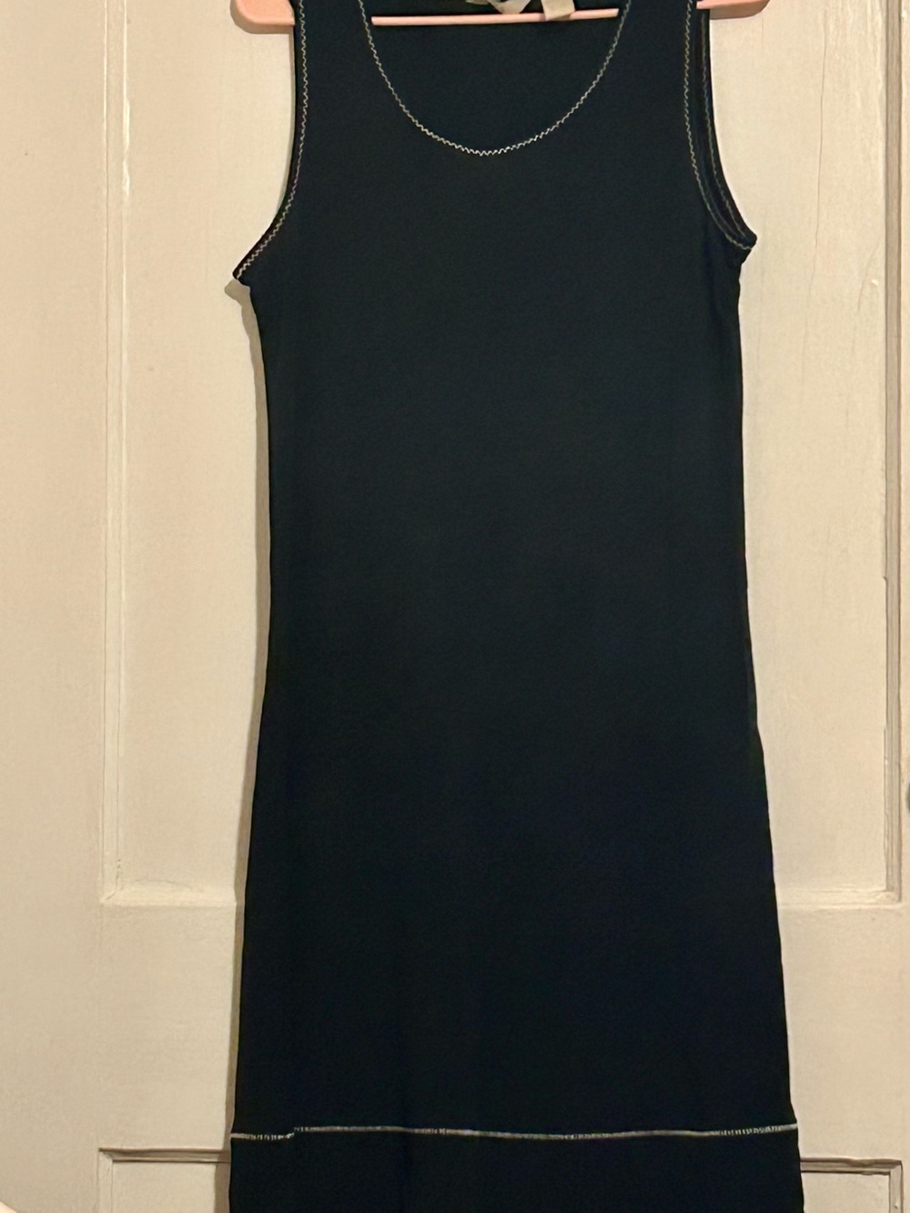 J.Jill Sleeveless Black Tank Dress with Contrast Stitching